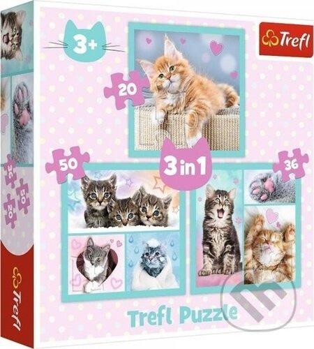 TREFL Puzzle Sladká koťátka 3v1 (20,36,50 dílků)