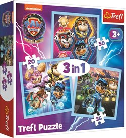 Puzzle 3v1 Mocná štěňata Tlapková patrola/Paw Patrol  20x19,5cm v krabici 28x28x6cm