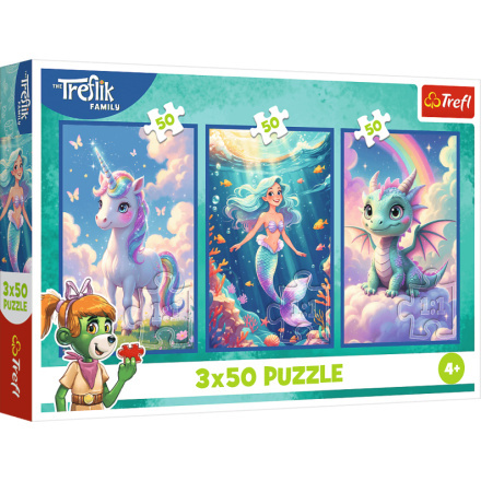 Puzzle Treflíci barevný svět 3×50 dílků
