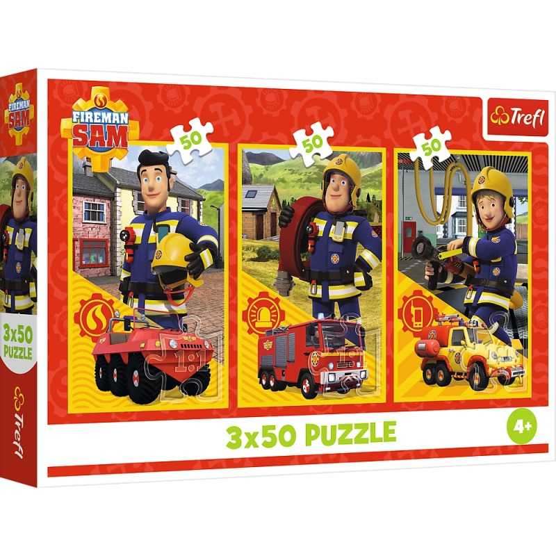 Puzzle 3x50 Hasič Sam: Tým z hasičské stanice