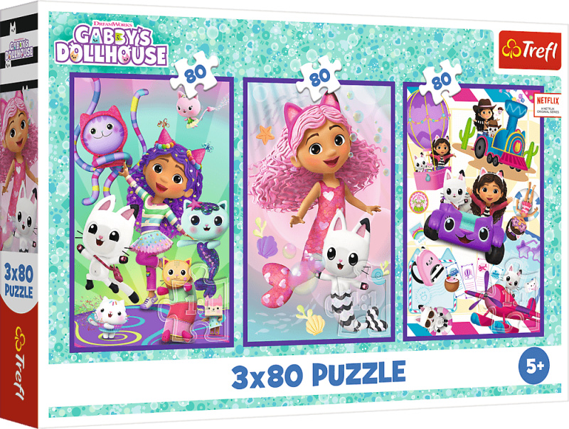 Puzzle 3x80 - barevné dny Gabby