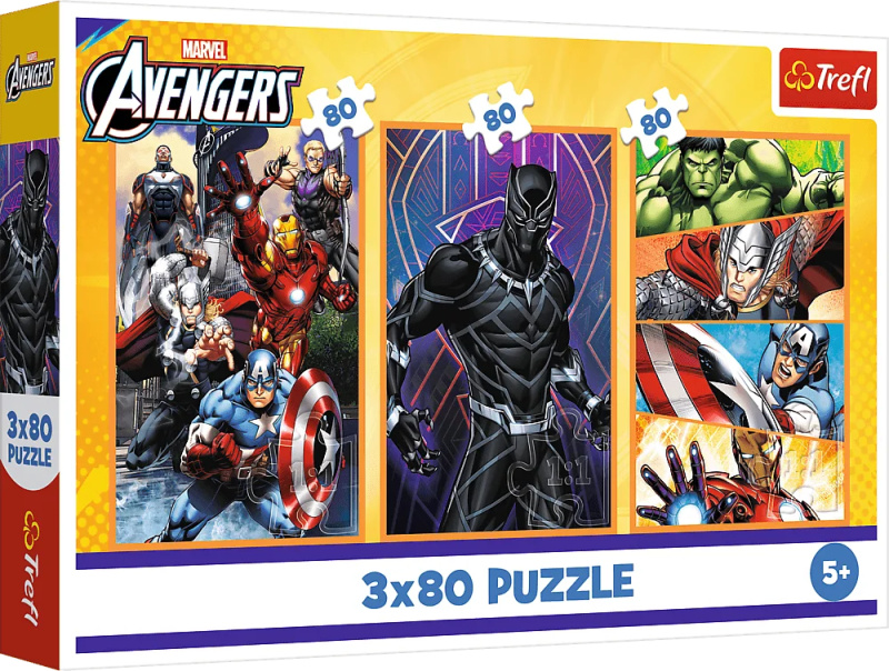 Trefl Marvel Dny plné akce 3 x 80 dílků