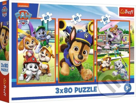 Puzzle 3x80 Psí skupina Tlapková patrola