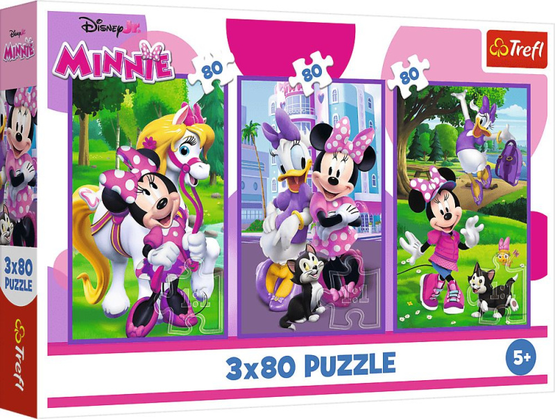 Puzzle 3x80 Minnie a přátelé Disney