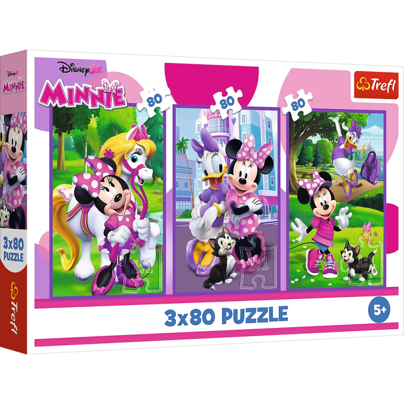 Puzzle 3x80 Minnie a přátelé Disney
