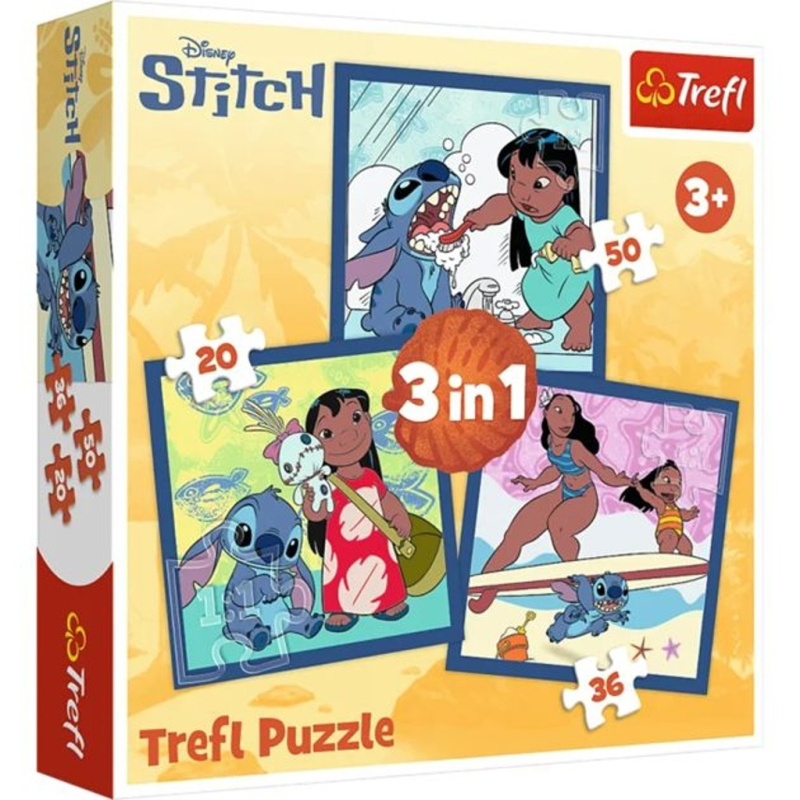 Puzzle 3v1 Lilo & Stitch - Čas se Stitchem