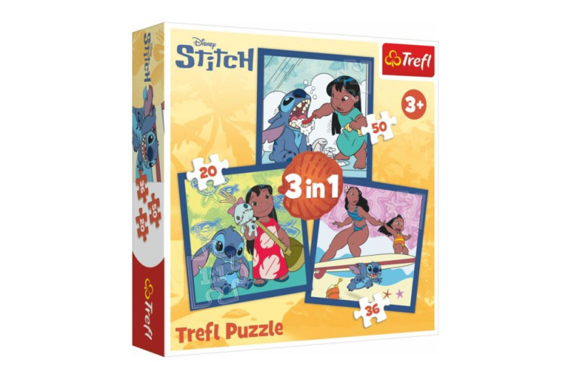 Puzzle 3v1 Lilo & Stitch - Čas se Stitchem