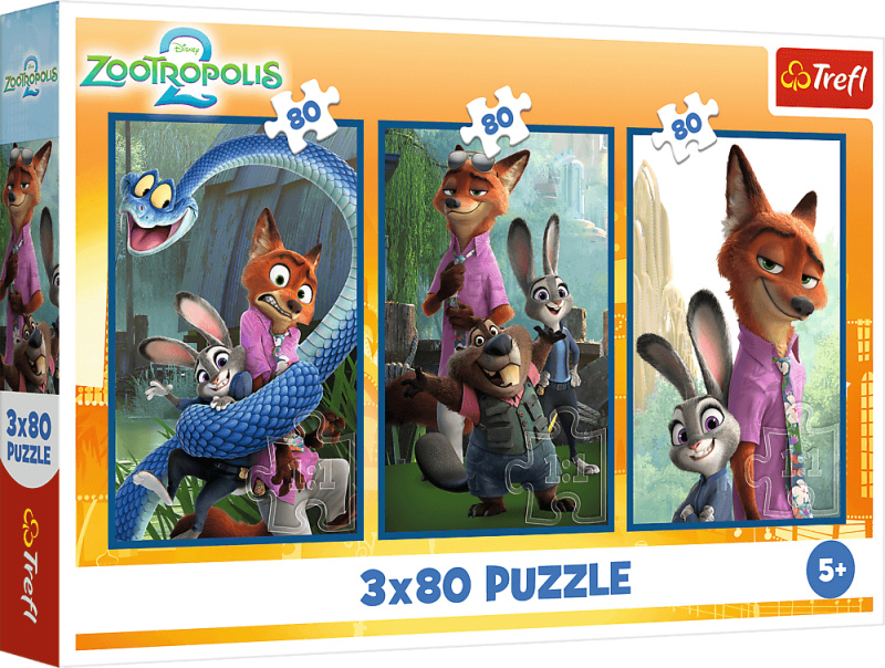 Puzzle 3×80 Disney Zootropolis Zvířecí vyšetřování – Trefl