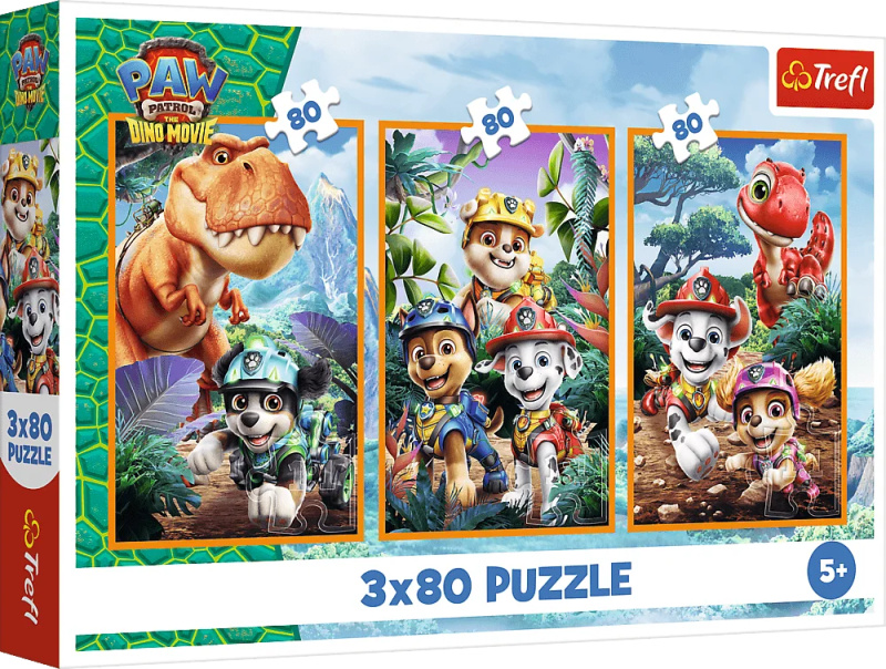 Puzzle 3v1 Tlapková patrola: dinosauří hrdinové (3x80 dílků)