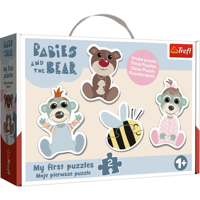 Puzzle Baby Classic Přátelští miminkové – BOBAŠKI I MIŚ (Trefl)