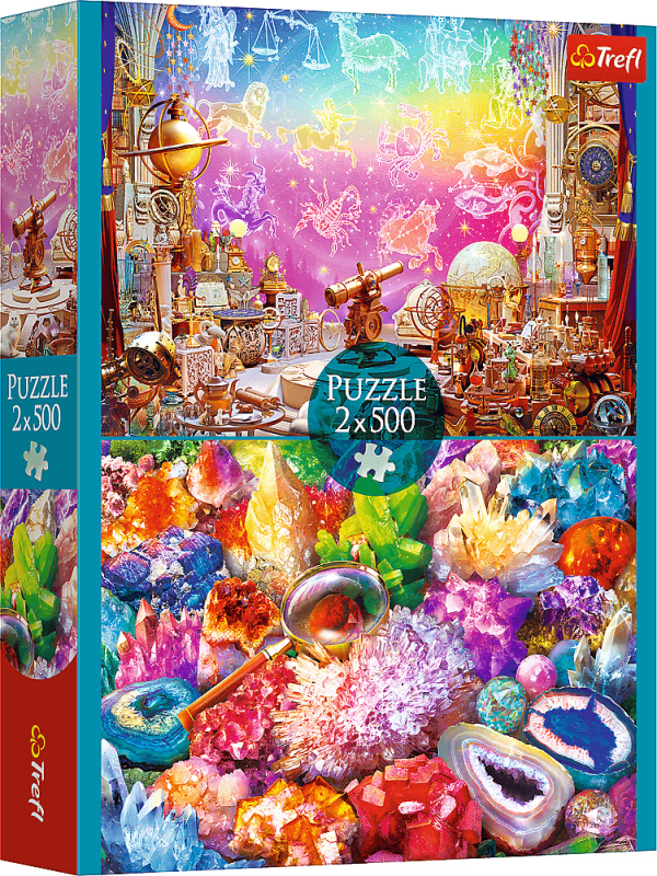 Puzzle 2x500 prvků vesmír a krystaly