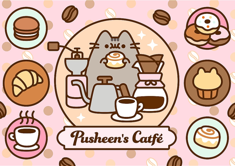 TrefL puzzle Pusheen v kavárně