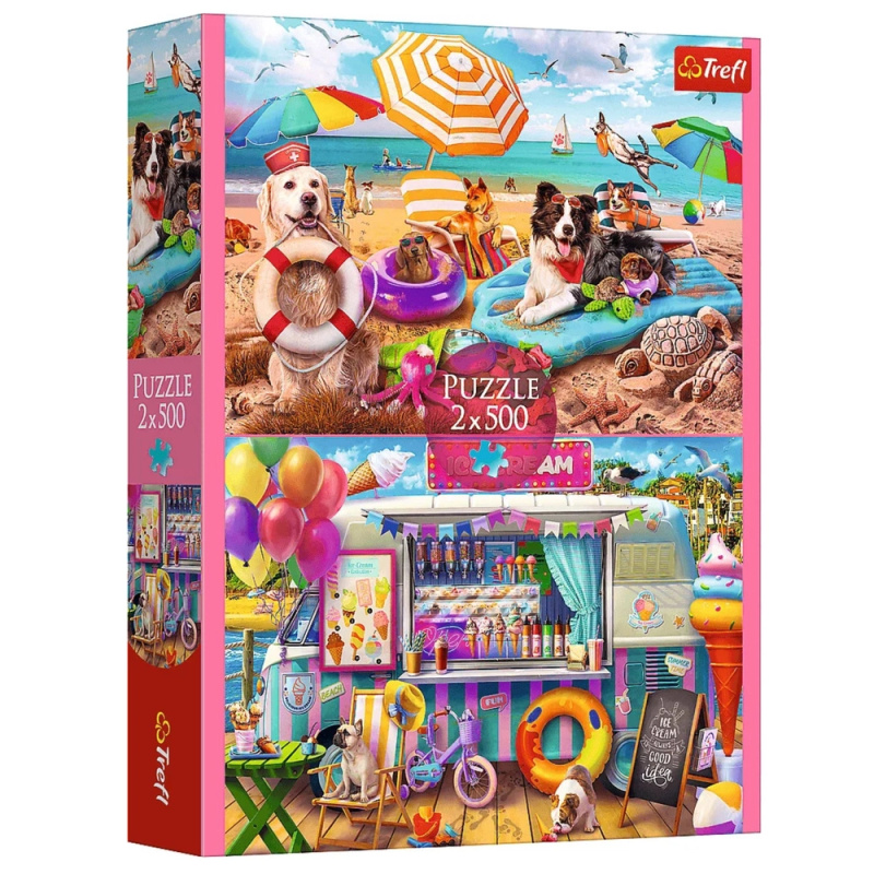 Puzzle 2x500 – prázdninový čas Trefl