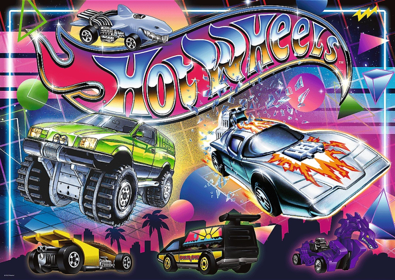 Puzzle TREFL Hot Wheels 80. léta 500 dílků