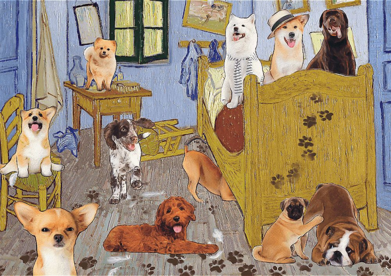 Puzzle 500 dílků – Pokoj VAN GOGHA: Psí revoluce Trefl