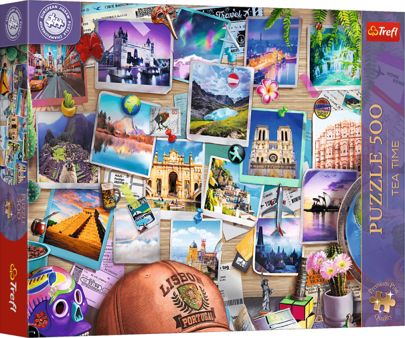 Puzzle TREFL Premium Plus Čajový Čas: Vzpomínky z Cest 500 Dílů