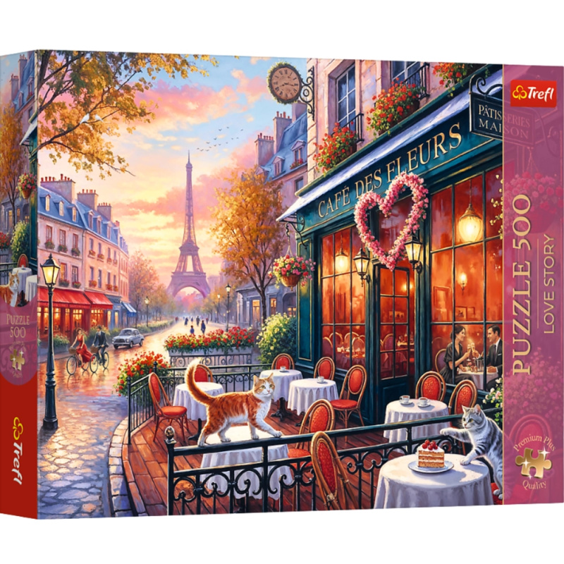Trefl Premium Plus puzzle 500 dílků Love story: láska v Paříži