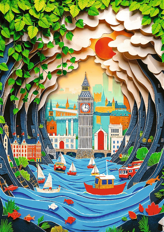 Puzzle Trefl Paper Art: Londýn 1000 dílků