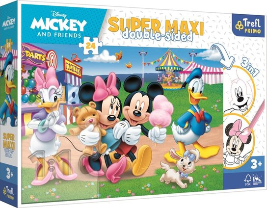 TREFL Oboustranné Mickey Mouse na pouti SUPER MAXI 24 dílků