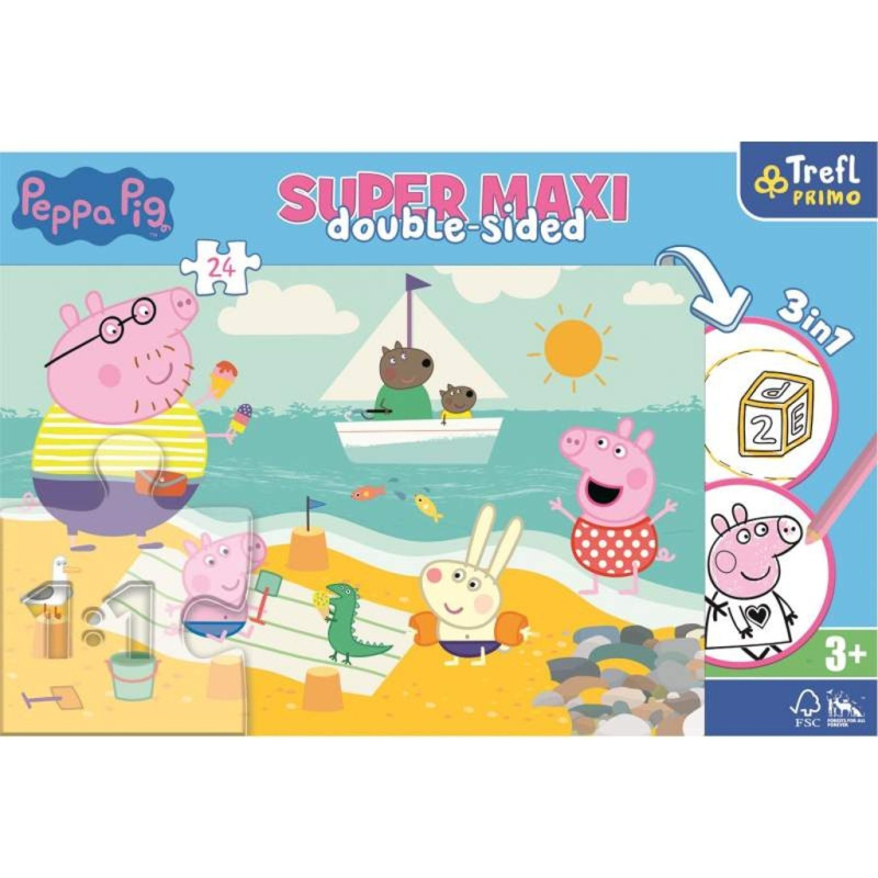Oboustranné puzzle Peppa Pig SUPER MAXI 24 dílků