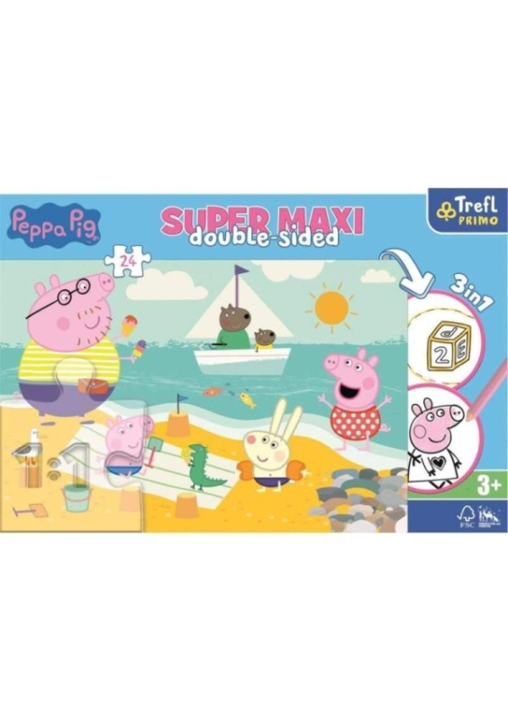 Oboustranné puzzle Peppa Pig SUPER MAXI 24 dílků