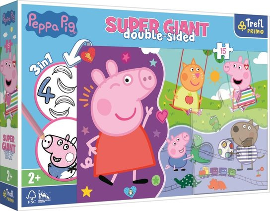 TREFL Oboustranné Prasátko Peppa SUPER GIANT 15 dílků