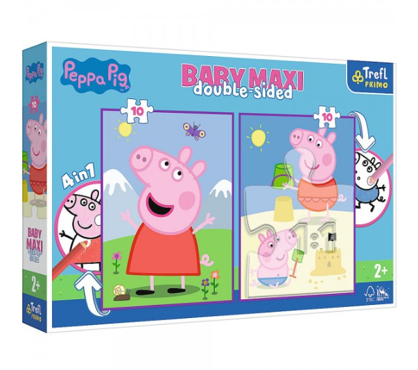 TREFL Oboustranné Prasátko Peppa: Dobrý den BABY MAXI 2x10 dílků