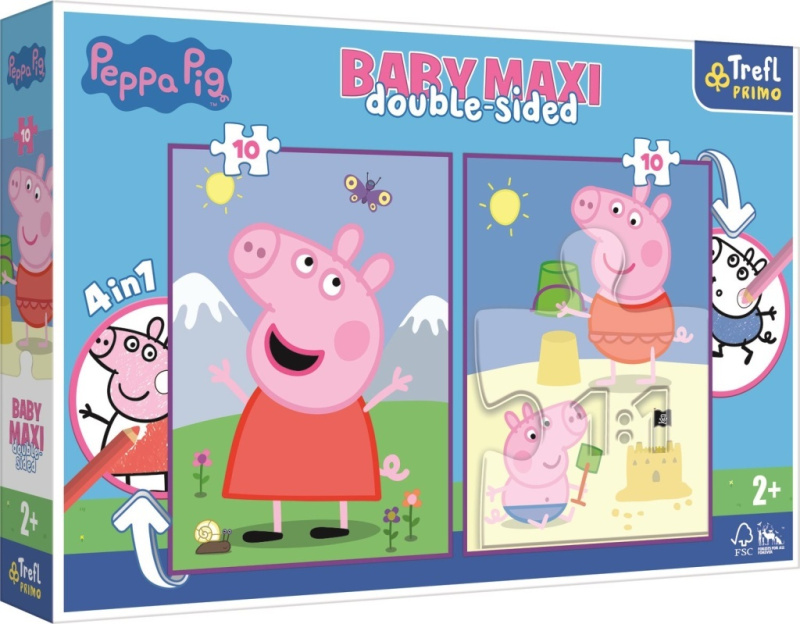 TREFL Oboustranné Prasátko Peppa: Dobrý den BABY MAXI 2x10 dílků