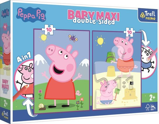 TREFL Oboustranné Prasátko Peppa: Dobrý den BABY MAXI 2x10 dílků