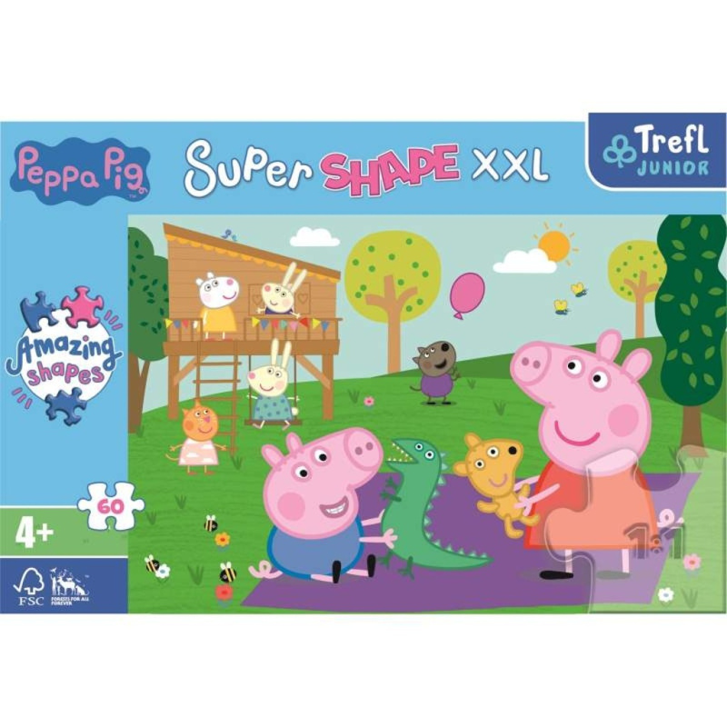 TREFL Super Shape XXL Prasátko Pepina: Hraní s bráškou 60 dílků
