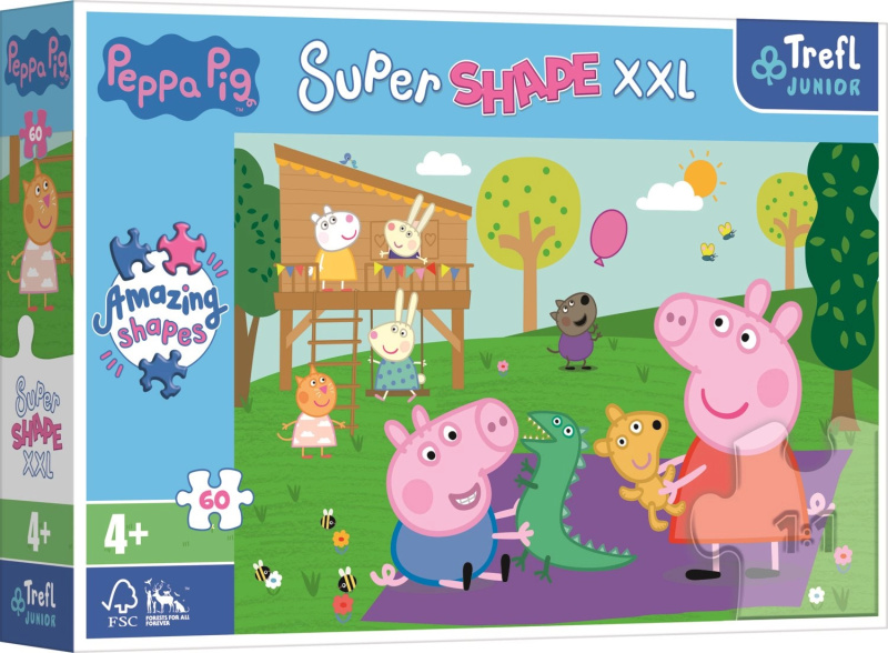 TREFL Super Shape XXL Prasátko Pepina: Hraní s bráškou 60 dílků