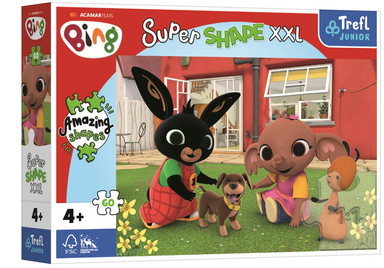 TREFL Super Shape XXL Králíček Bing: Hra s pejskem 60 dílků