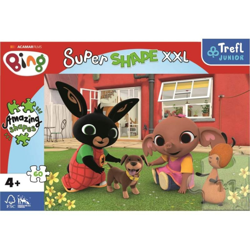 TREFL Super Shape XXL Králíček Bing: Hra s pejskem 60 dílků