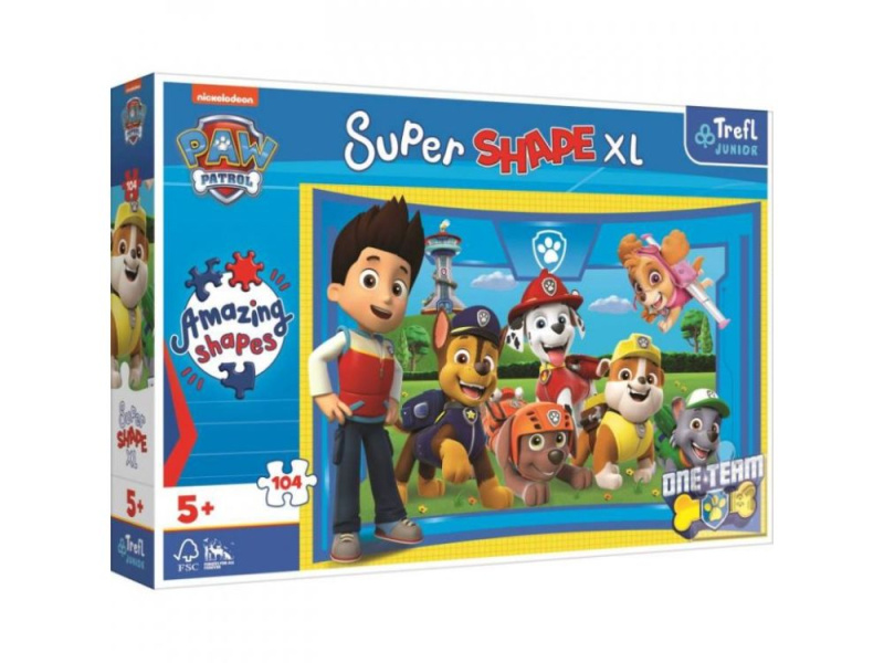 Puzzle 104 XL Super Shape Přátelé štěňat Tlapková patrola/Paw patrol 60x40cm v krabici 40x27x6cm
