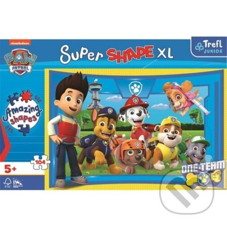 Puzzle 104 XL Super Shape Přátelé štěňat Tlapková patrola/Paw patrol 60x40cm v krabici 40x27x6cm