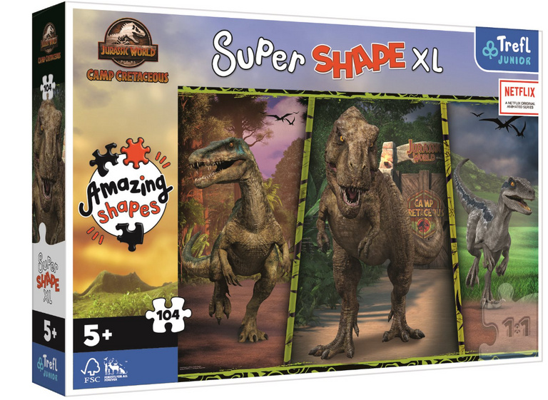 TREFL Super Shape XL Jurský svět: Křídový kemp 104 dílků