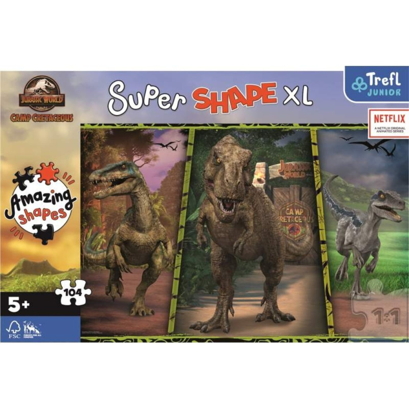 TREFL Super Shape XL Jurský svět: Křídový kemp 104 dílků