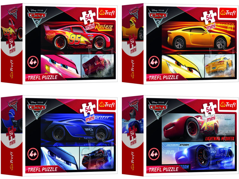 Trefl 54 mini Disney Cars 3 Barvy červená