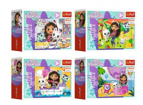 TREFL Displej Puzzle Gábinin kouzelný domek: Barevný den 20 dílků (24 ks)