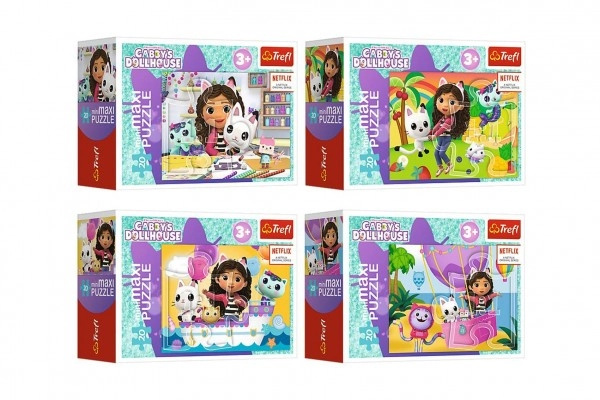 TREFL Displej Puzzle Gábinin kouzelný domek: Barevný den 20 dílků (24 ks)