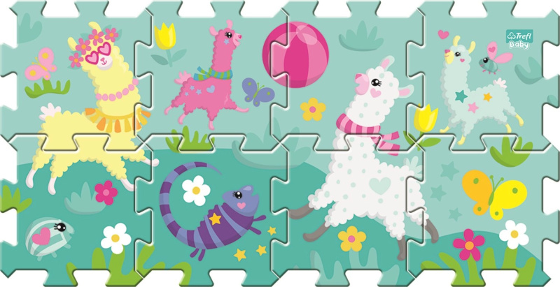 Trefl Pěnové puzzle Veselé lamy 133103 8x kostka
