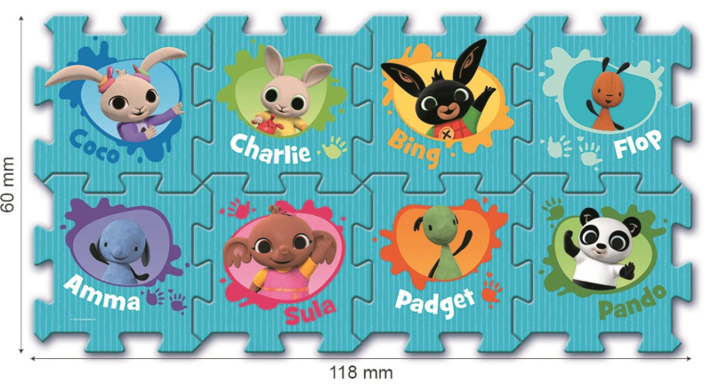 Trefl Pěnové puzzle Bing Bunny 32x32x1,5cm 8ks ve fólii