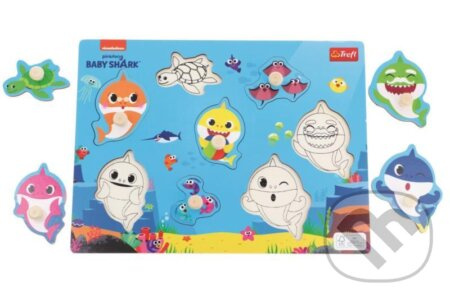 Dřevěná vkládačka: Baby Shark - puzzle z kategorie Maxi dílky
