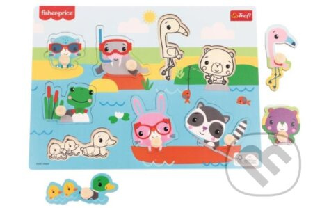 TREFL Dřevěná vkládačka Fisher Price Zvířátka u vody