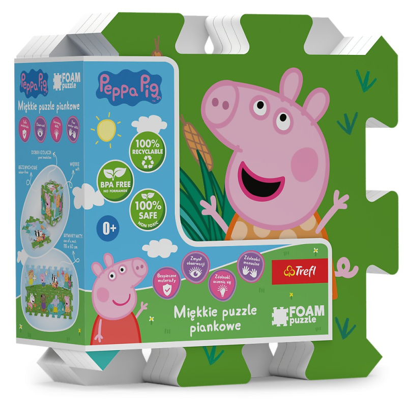 Trefl Pěnové puzzle Prasátko Peppa/Peppa Pig 32x32x1cm 8 ks