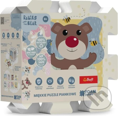 Trefl Pěnové puzzle Babies and the Bear 32x32x1cm 8 ks