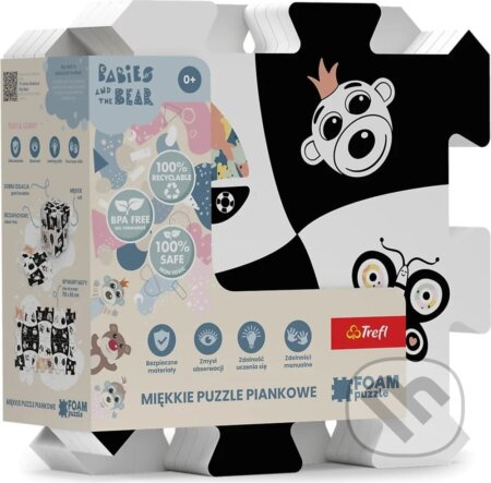 Trefl Pěnové puzzle Babies and the Bear 32x32x1cm 8 ks