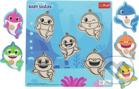 TREFL Dřevěná vkládačka Baby Shark