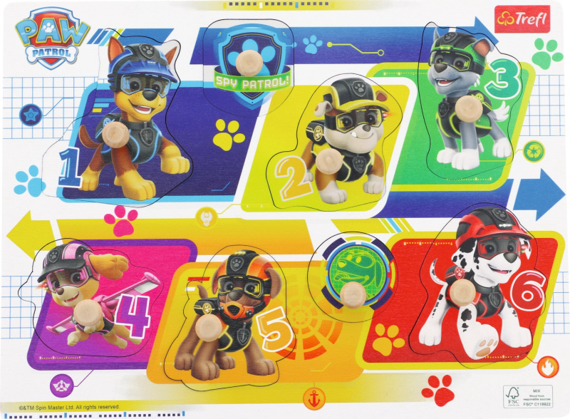 Trefl vkládačka s úchyty Paw Patrol 295 x 22 cm 8 dílků