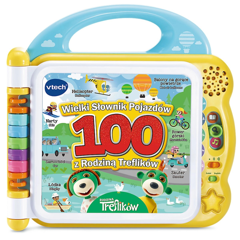 VTech interaktivní kniha Słownik Rodziny Treflików – vozidla, dvoujazyčná CZ/EN